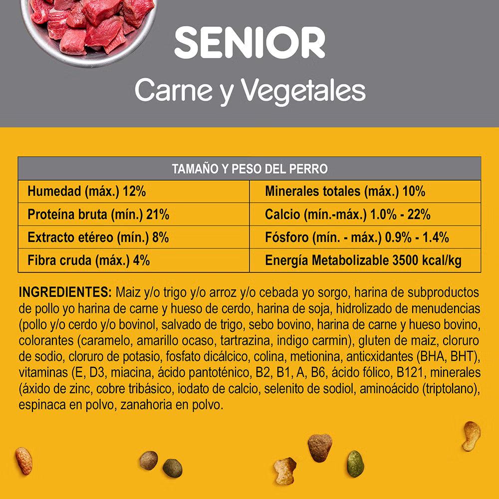 PEDIGREE SENIOR CARNE Y VEGETALES 21 KG