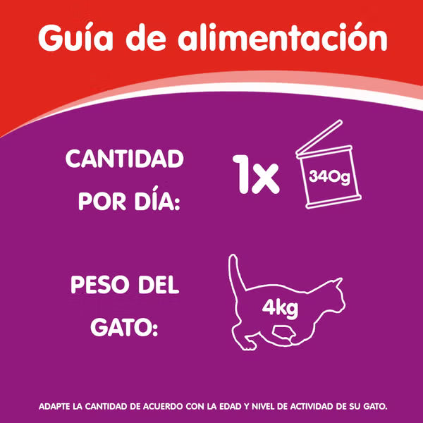 WHISKAS LATA ADULTO PATÉ SABOR CARNE 340 G