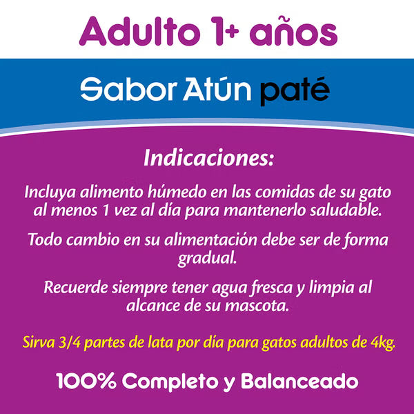 WHISKAS LATA ADULTO PATÉ SABOR ATÚN 340 G