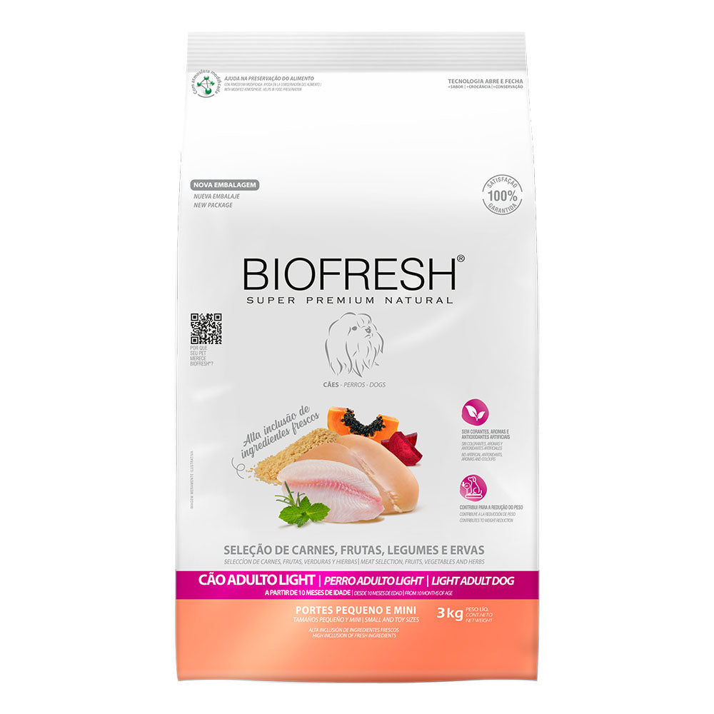 BIOFRESH ADULTO LIGHT RAZAS PEQUEÑAS Y MINI 3 KG