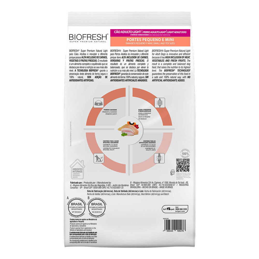 BIOFRESH ADULTO LIGHT RAZAS PEQUEÑAS Y MINI 3 KG