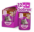 WHISKAS CAJA 12 UNIDADES POUCH SABOR PAVO 85 GR