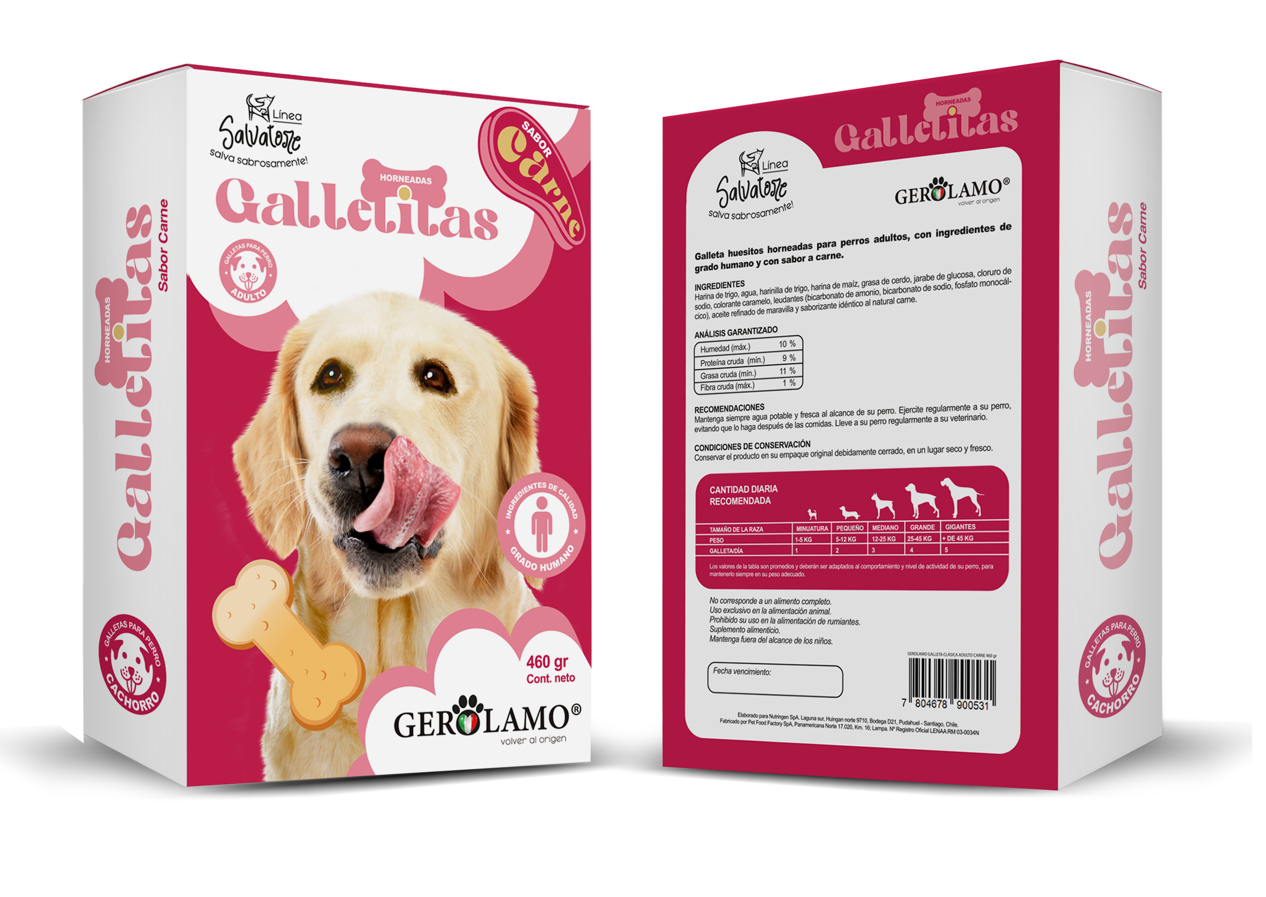 GALLETAS GEROLAMO PERRO ADULTO SABOR CARNE 460 GR