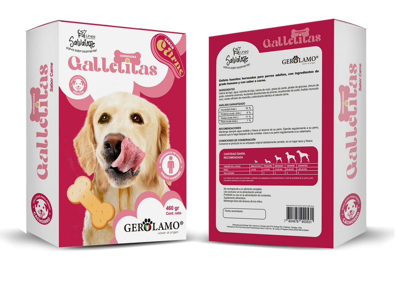 GALLETAS GEROLAMO PERRO ADULTO SABOR CARNE 460 GR