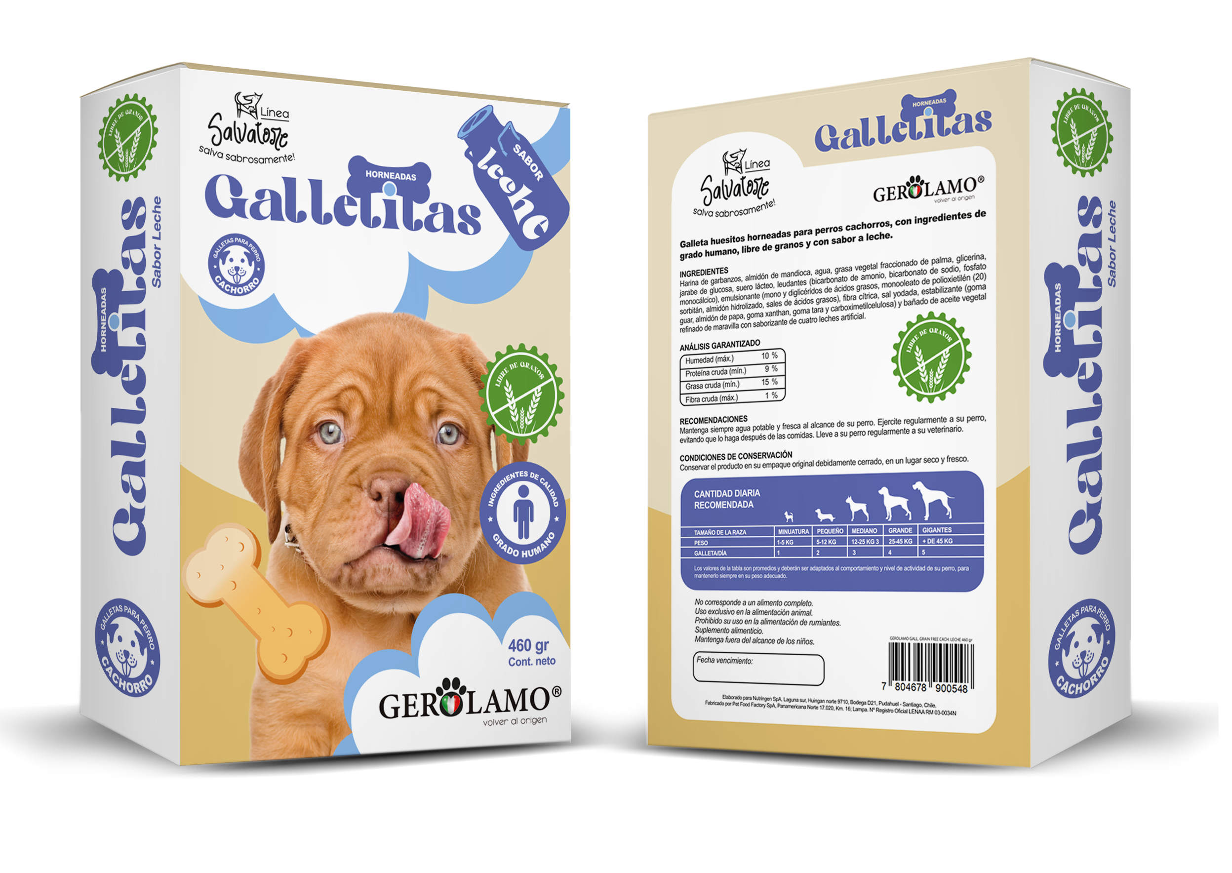 GALLETAS GEROLAMO PERRO CACHORRO SABOR LECHE 460 GR