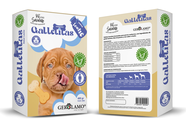 GALLETAS GEROLAMO PERRO CACHORRO SABOR LECHE 460 GR