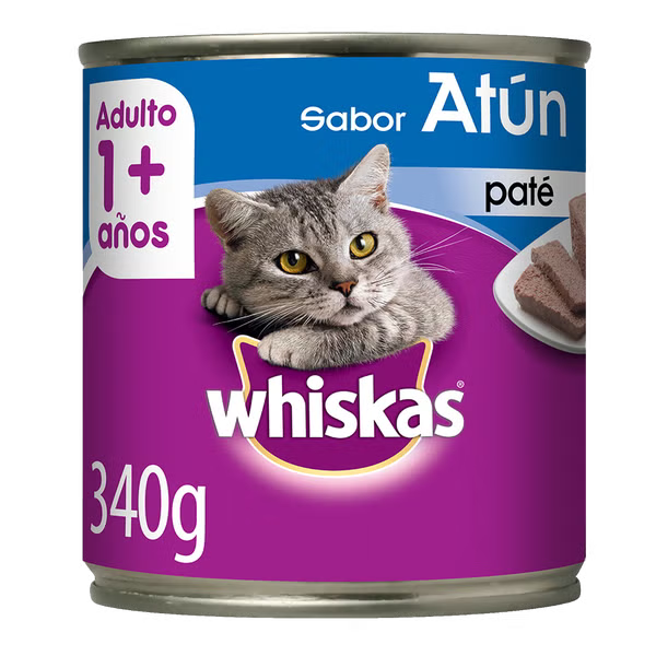 WHISKAS LATA ADULTO PATÉ SABOR ATÚN 340 G
