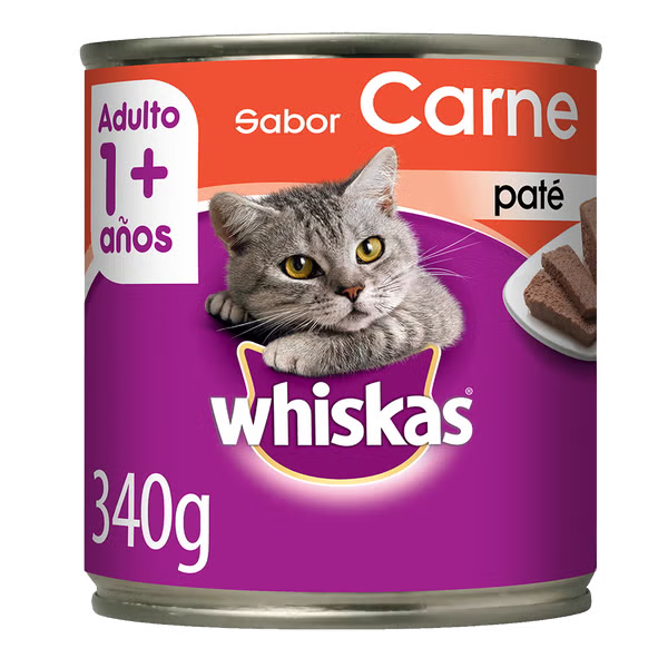 WHISKAS LATA ADULTO PATÉ SABOR CARNE 340 G